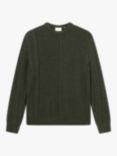 forét Hybrid Cable Knit Wool Blend Jumper, Dark Moss