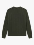 forét Hybrid Cable Knit Wool Blend Jumper, Dark Moss