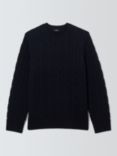 Theory Montana Cable Knit Wool & Cashmere Blend Sweater, Darkest Navy - 1ds