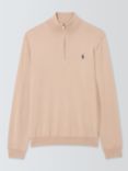 Polo Golf by Ralph Lauren Wool Blend Quarter Zip Jumper, Basic Sand/Navy Pp