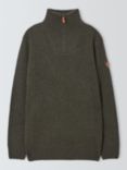 Fjällräven Ovik Half-Zip Knit Jumper, Dark Olive