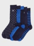 Crew Clothing Bamboo Blend Socks, Pack of 5, Aqua/Multi