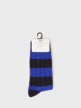 Crew Clothing Thick Stripe Socks, Pack of 2, Navy Blue