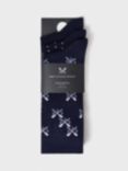 Crew Clothing Logo Bamboo Blend Socks, Pack of 3, Navy Blue