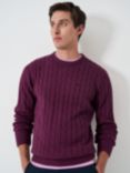 Crew Clothing Cable Knit Cotton Jumper, Light Purple