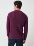 Crew Clothing Cable Knit Cotton Jumper, Light Purple