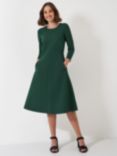 Crew Clothing Eva Ponte Dress, Dark Green