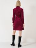 Crew Clothing Elsie Corduroy Shirt Dress, Berry Red