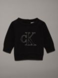 Calvin Klein Baby Cotton Monogram Logo Sweatshirt, Ck Black