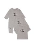 Calvin Klein Jeans Baby Essentials Logo Gift Pack, Grey Heather