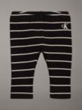 Calvin Klein Baby Striped Ribbed Leggings, Black