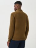 Crew Clothing Organic Cotton Half Zip Knitted Jumper, Tan