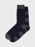 Crew Clothing Thick Stripe Socks, Pack of 2, Charcoal Grey