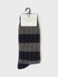 Crew Clothing Thick Stripe Socks, Pack of 2, Charcoal Grey