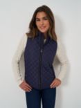 Crew Clothing Diamond Quilted Gilet, Navy