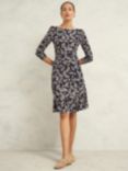 Hobbs Petite Ginny Floral Dress, Navy/Cream