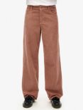 Superdry Organic Cotton Corduroy Wide Leg Trousers, Burlwood Brown