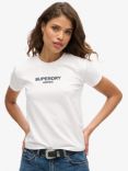 Superdry Sport Luxe Graphic Fitted T-Shirt, Brilliant White