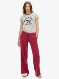 Superdry Essential Logo Straight Joggers, Rich Burgundy