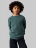 Calvin Klein Kids' Boucle Crew Neck Jumper, North Atlantic