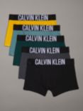 Calvin Klein Kids' Cotton Stretch Trunks, Pack of 5, Black/Multi