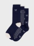 Crew Clothing Bamboo Blend Ankle Socks, Pack of 3, Navy Blue, One Size