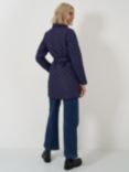 Crew Clothing Diamond Quilted Belted Coat, Navy