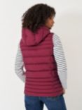 Crew Clothing Lightweight Hooded Gilet, Berry Red