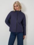 Crew Clothing Midweight Diamond Quilted Jacket, Navy Blue