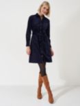 Crew Clothing Elsie Corduroy Shirt Dress, Navy Blue