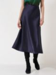 Crew Clothing Rowen Satin Slip Skirt, Navy Blue