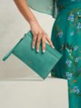 Hobbs Catherine Leather Wristlet Bag, Deep Aqua