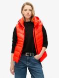 Superdry Hooded Fuji Quilted Gilet, Volcanic Coral