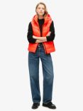 Superdry Hooded Fuji Quilted Gilet, Volcanic Coral