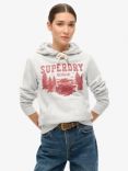 Superdry Lo-Fi Outdoor Graphic Hoodie, Flake Grey