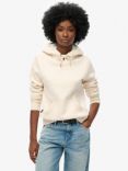 Superdry Luxe Metallic Logo Hoodie, Oat Cream Marl