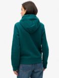 Superdry Luxe Metallic Logo Hoodie, Deep Teal