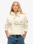 Superdry Embellished Vintage Logo Graphic Hoodie, Cream