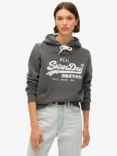 Superdry Embellished Vintage Logo Graphic Hoodie, Washed Black