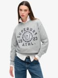 Superdry College Script Sweatshirt, Ash Grey Marl