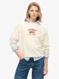 Superdry Travel Souvenir Loose Crew Sweatshirt, Cream