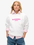 Superdry Sport Luxe Loose Fit Sweatshirt, Brilliant White