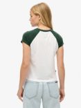 Superdry Organic Cotton Essential Logo Raglan T-Shirt, Green/Off White