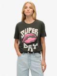 Superdry Lo-Fi Punk Poster Relaxed T-Shirt, Washed Black