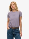 Superdry Sport Luxe Graphic Fitted T-Shirt, Purple Sage