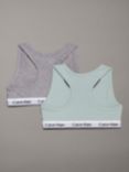 Calvin Klein Kids' Bralette, Pack of 2, Jadeite/Grey Heather