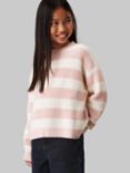 Calvin Klein Jeans Kids' Striped Knitted Jumper, Peach Whip