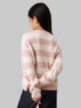 Calvin Klein Jeans Kids' Striped Knitted Jumper, Peach Whip