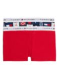 Tommy Hilfiger Kids' Printed Trunks, Pack of 2, Red/Multi