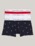 Tommy Hilfiger Kids' Cotton Blend Trunks, Pack of 3, White/Multi